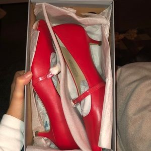 Red Vionic Kitten Heels